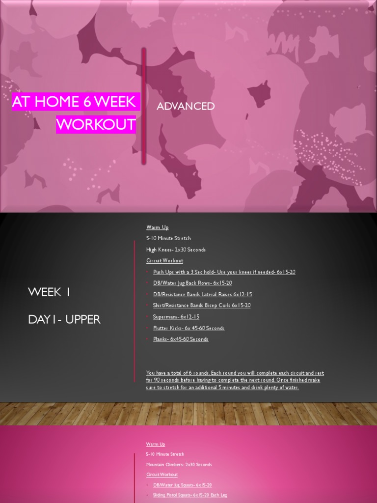 Advanced 6-Week Home Workout Plan | PDF | Sports