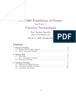 BFW1001 Foundations of Finance: Valuation Fundamentals