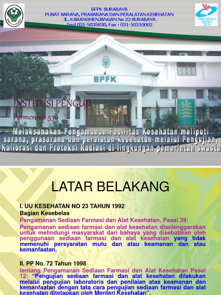 Pengujian dan Kalibrasi Alat Kesehatan | PDF | Teknologi & Rekayasa