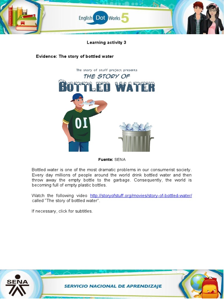 Learning Activity 3 Of Bottled Water Pdf Bottled Water Plastic