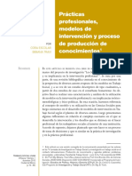 Prácticas profesionales, modelos de intervención y proceso de producción de conocimientos