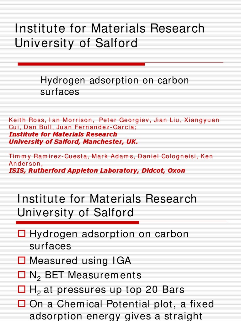 Hydrogen Adsorption on Carbon Surfaces | PDF | Adsorption | Materials