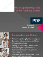 The Role of Epistemology and History in The Teaching Science