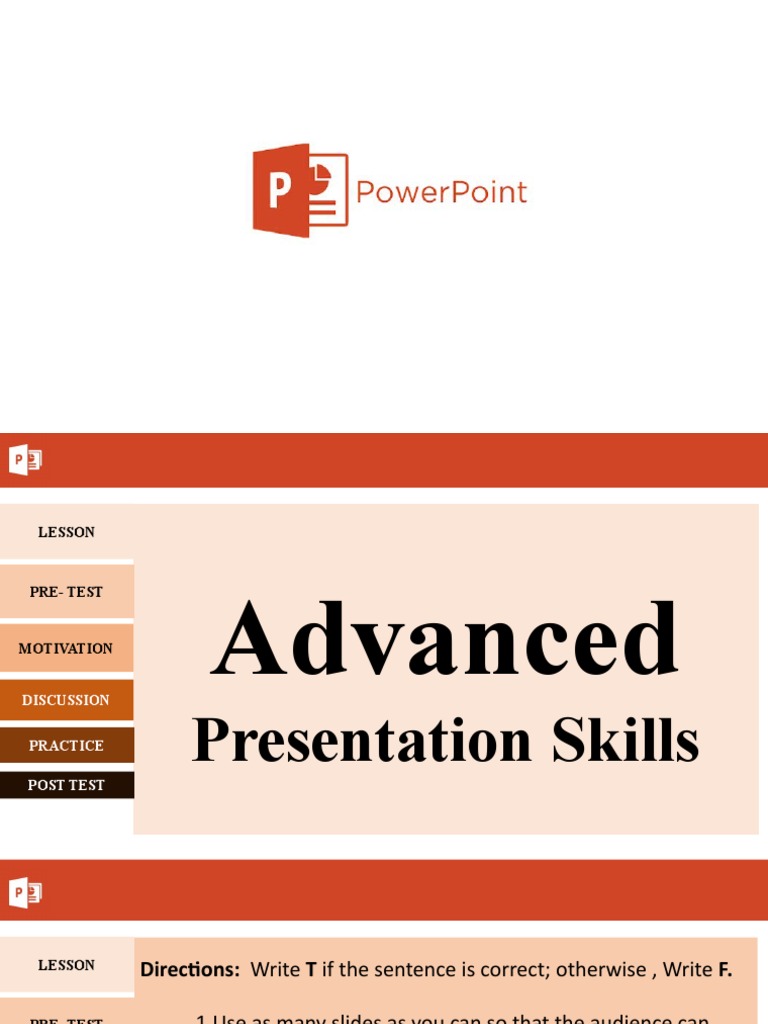 Advanced Presentation Skills Guide | PDF | Microsoft Power Point ...