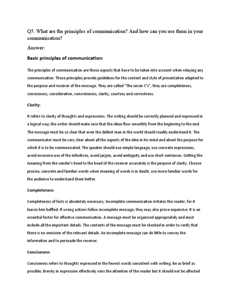 Basic Principles of Communication | PDF | Communication | Psychological ...