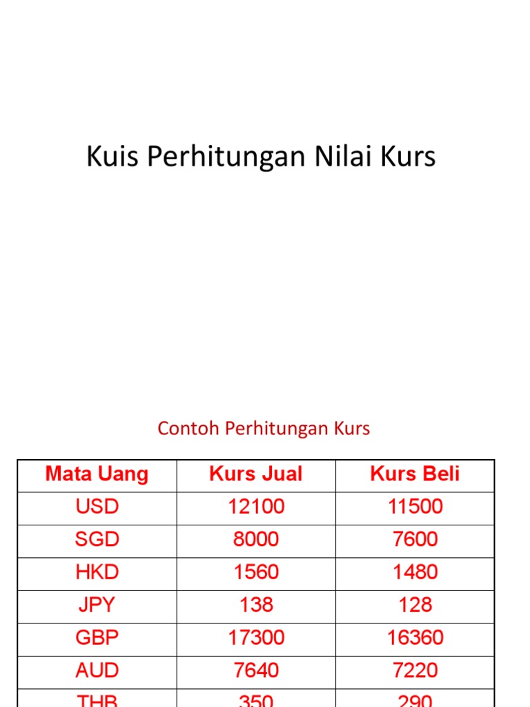 Latihan Soal Perhitungan Kurs