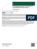 Longitudinal COVID-19 Profiling Associates IL-1Ra and IL-10 With Disease Severity and RANTES With Mild Disease