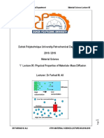 Duhok Polytechnique University-Petrochemical Department 2018 / 2019 Material Science Mass Diffusion