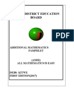 Additional Maths-Kitwe District Education Board