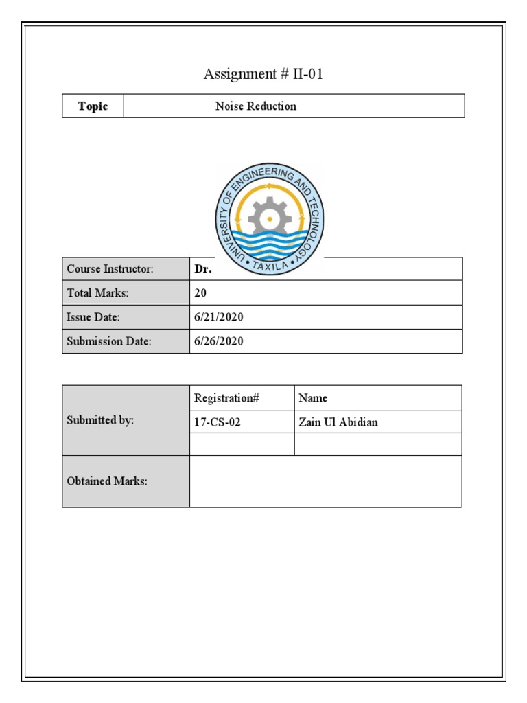 Assignment # II-01: Topic | PDF | Teaching Methods & Materials