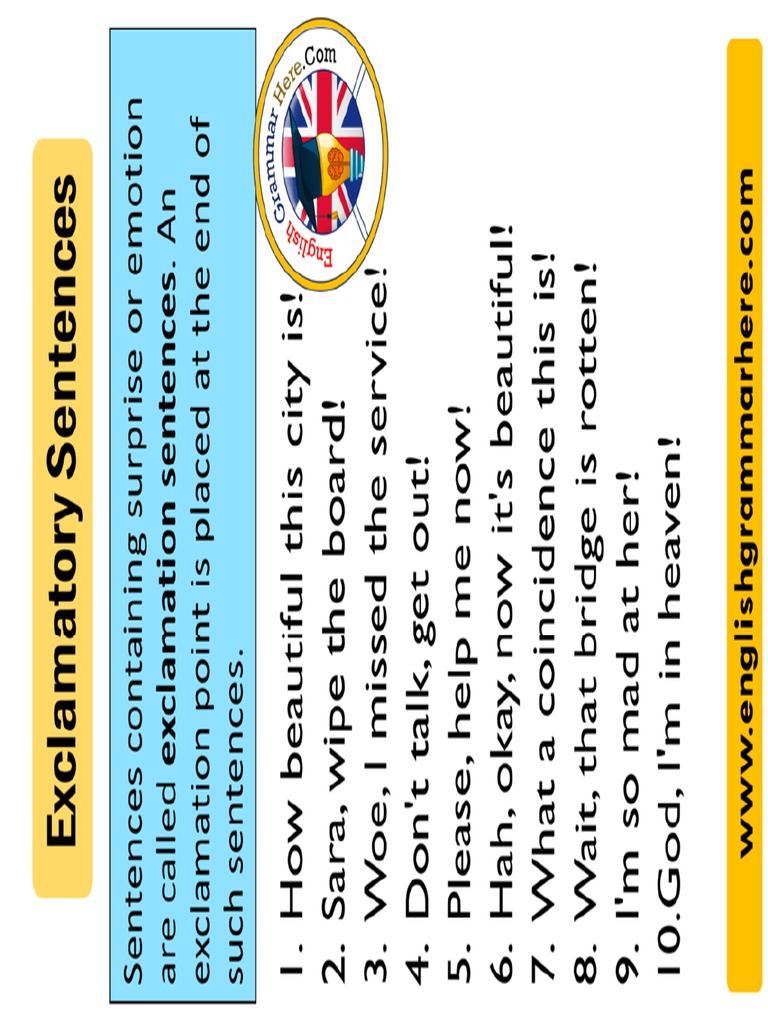 Exclamatory Sentence 10 Examples PDF