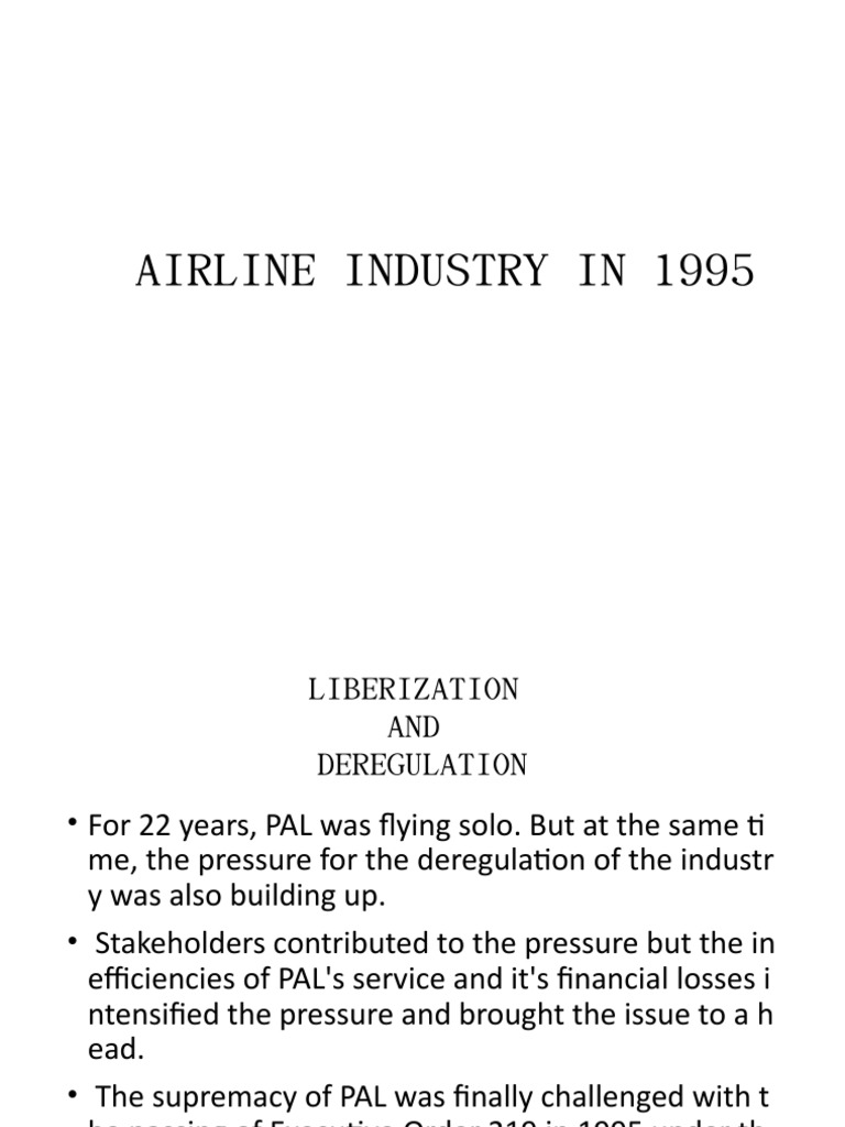 Airline Deregulation in 1995 | PDF