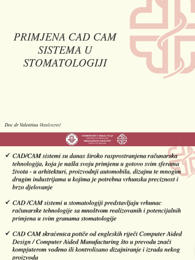 On Line PRIMJENA CAD CAM SISTEMA U STOMATOLOGIJI | PDF