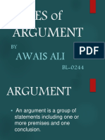 Types of Argument: Awais Ali
