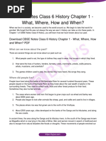 CBSE Notes Class 6 History Chapter 1 - What, Where, How and When?
