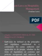 Pertinent Laws On Hospitality Management
