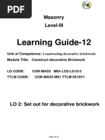 Learning Guide-12: Masonry Level-III