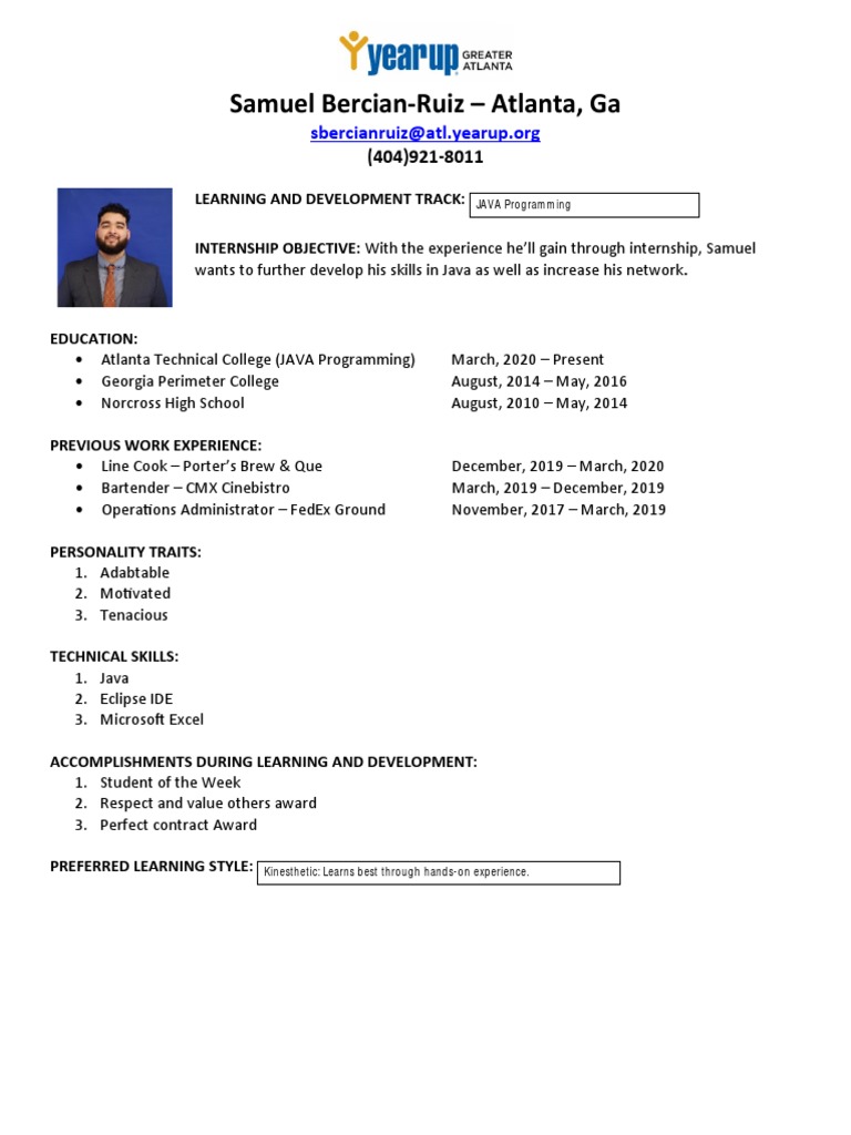 Aspiring Java Developer's Profile | PDF