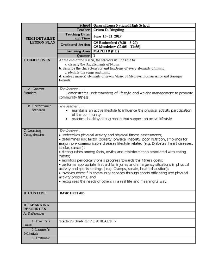 The learner pdf first aid lesson plan