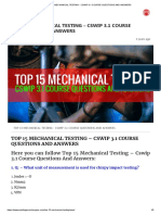 Top 15 Mechanical Testing - Cswip 3.1 Course Questions and Answers