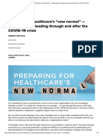 Preparing For Healthcare's "New Normal" - Managing and Leading Through and After The COVID-19 Crisis PDF