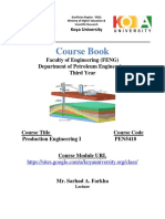 Course Book: Faculty of Engineering (FENG) Department of Petroleum Engineering Third Year