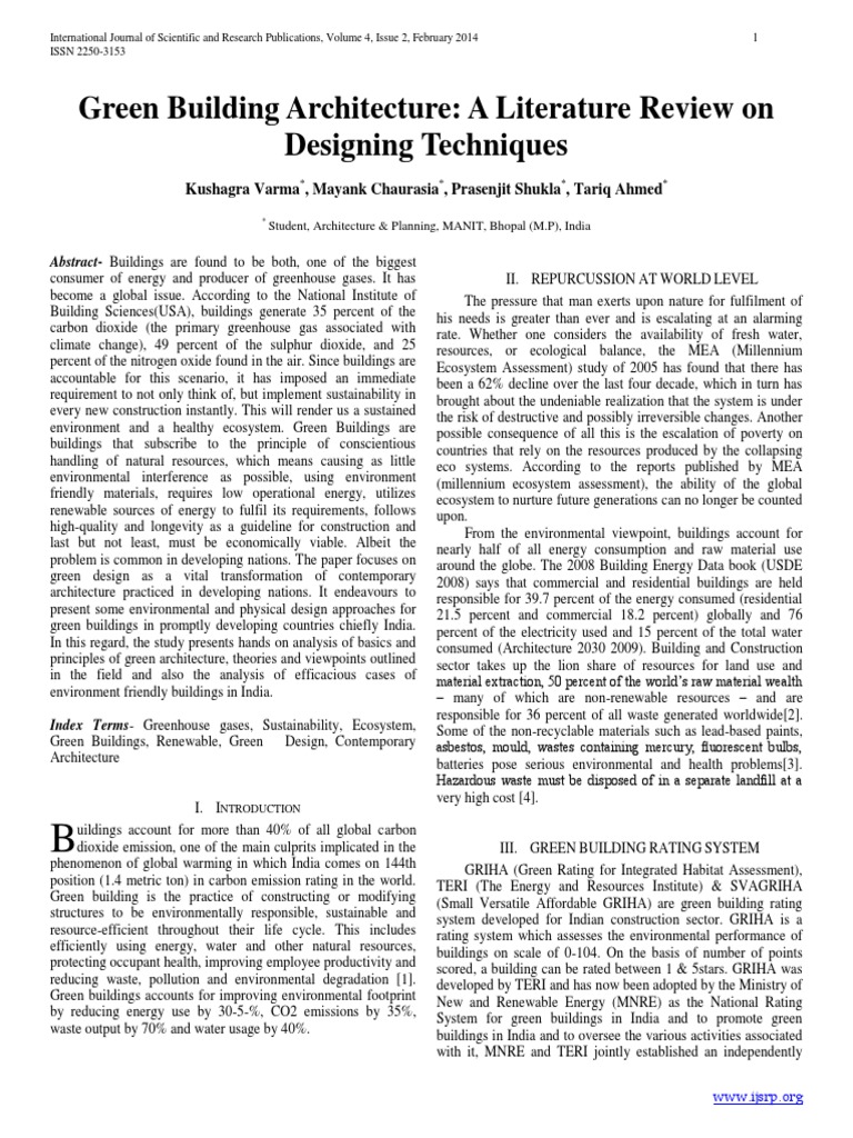 Green Building Design Techniques Review | PDF | Green Building ...