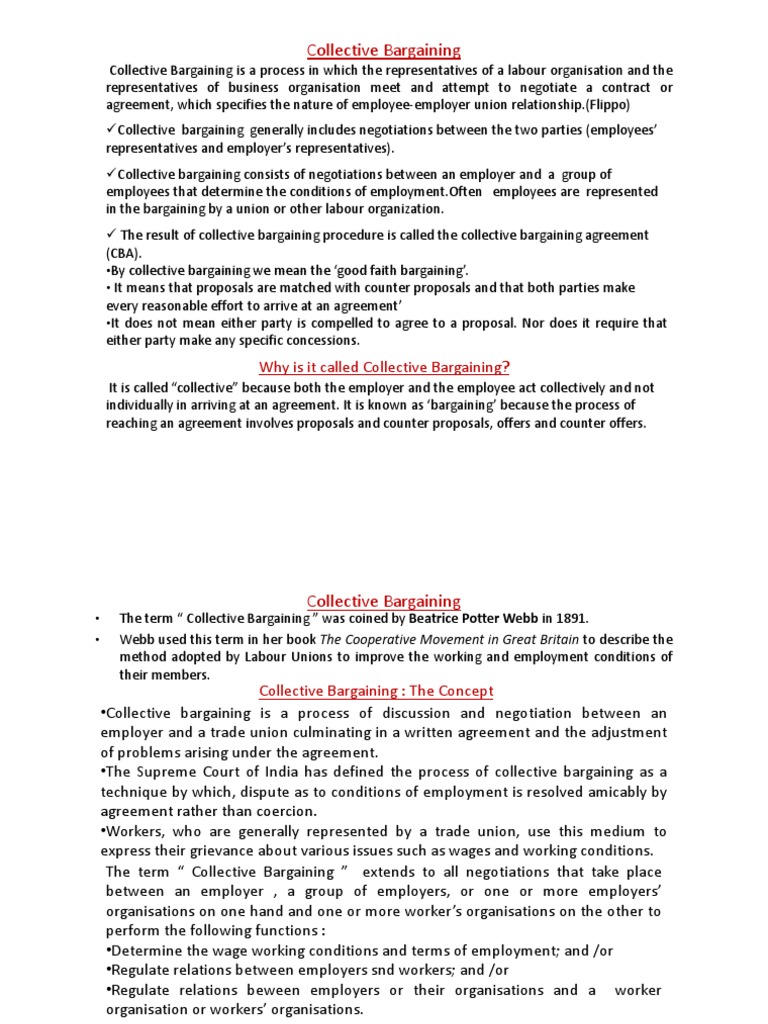Collective Bargaining Pdf Collective Bargaining Employment