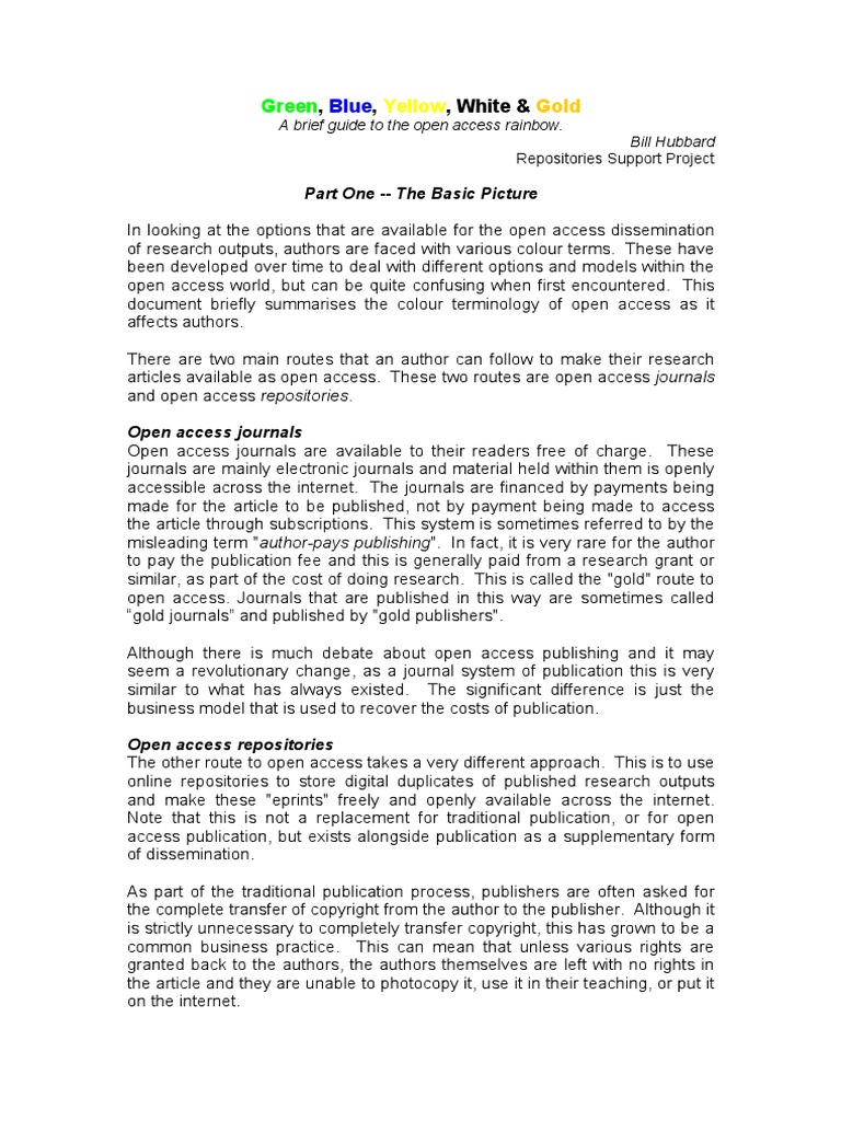 Nottingham Colour Guide | PDF | Open Access | Publishing