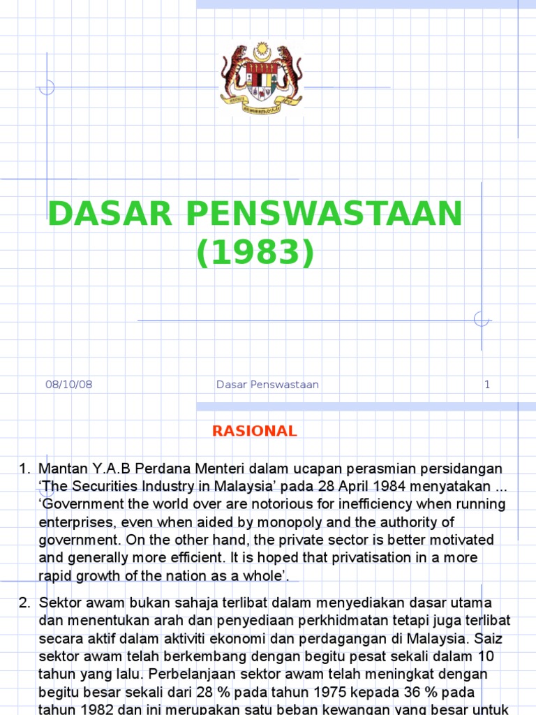  DASAR PENSWASTAAN MALAYSIA PDF 