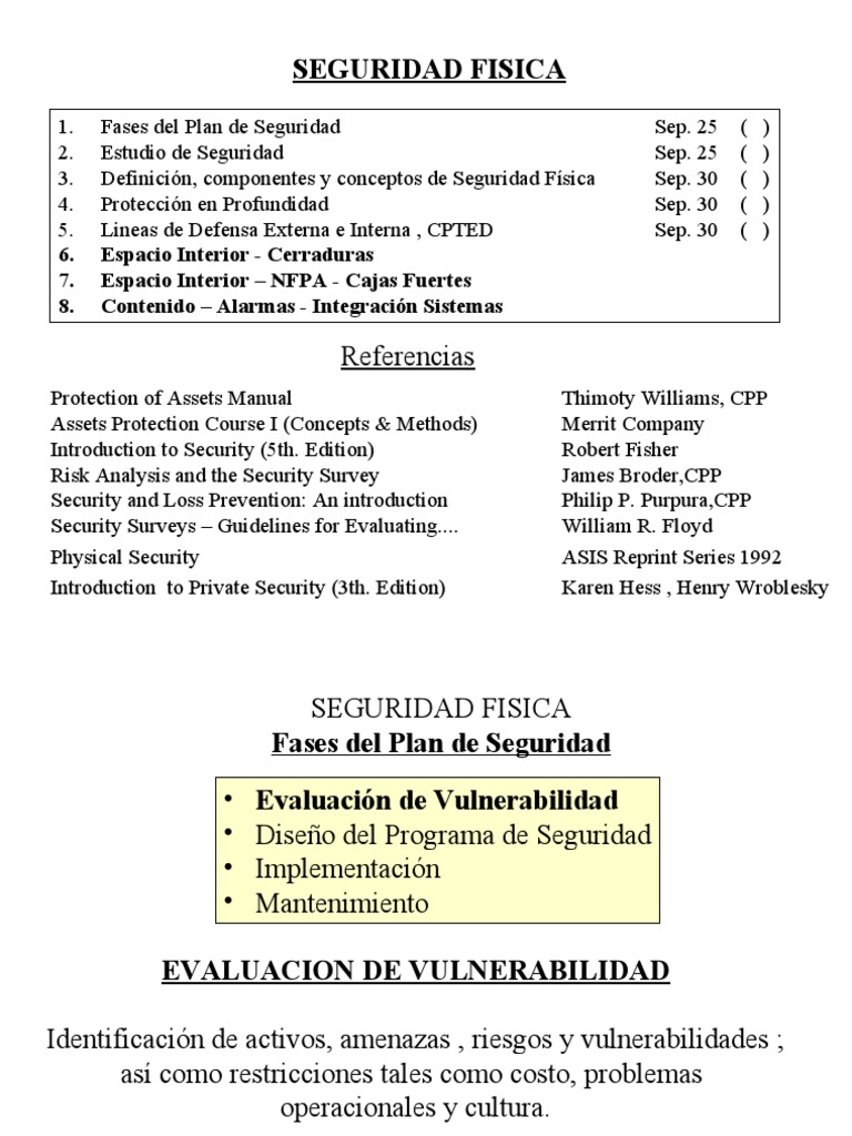 Plan de Seguridad Física: Fases y Estudio | PDF | La seguridad ...