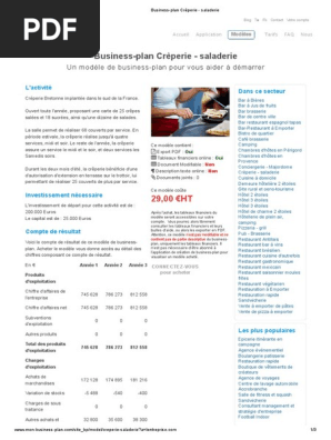 Business Plan Creperie Saladerie Pdf Restaurants Economie