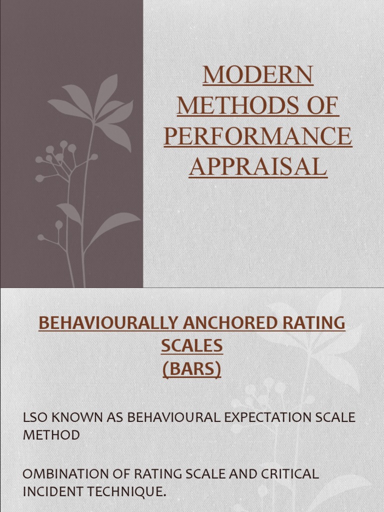 Modern Methods of Performance Appraisal | Download Free PDF ...