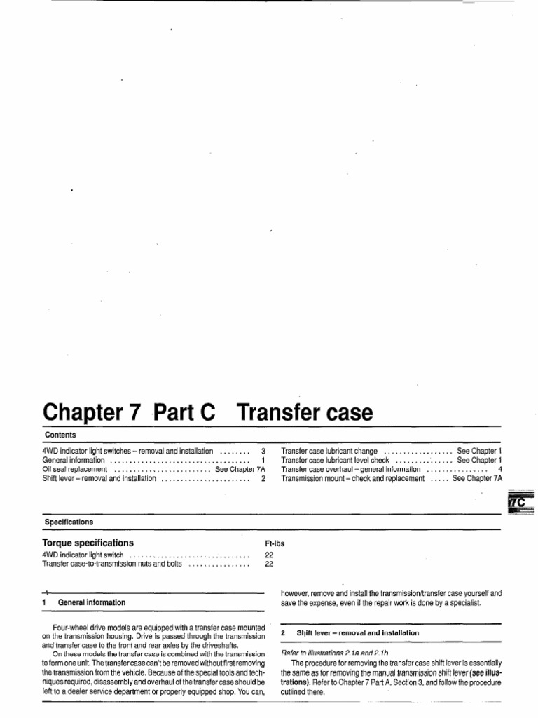 Transfer Case PDF Four Wheel Drive Transmission (Mechanics)