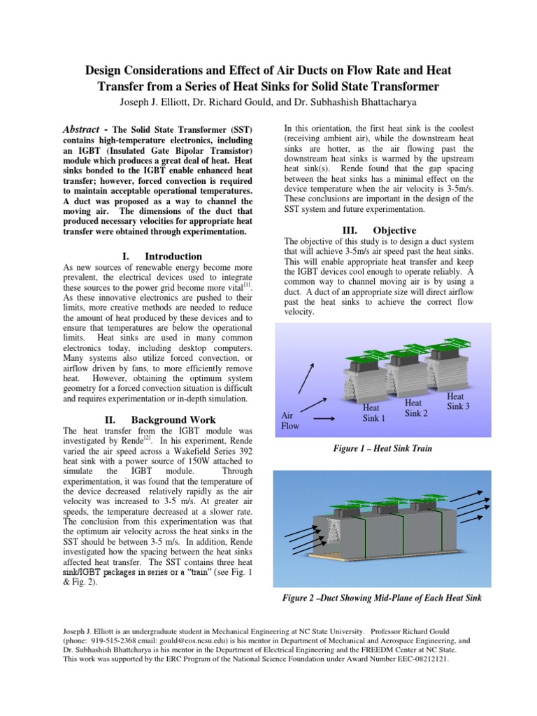 Design Considerations And Effect Of Air Ducts On Flow Rate