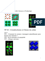 TP S4: Cristallochimie Et Chimie Du Solide: Université Lille1 Sciences Et Technologie