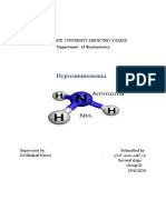 Hyperammonemia: Department of Biochemistry