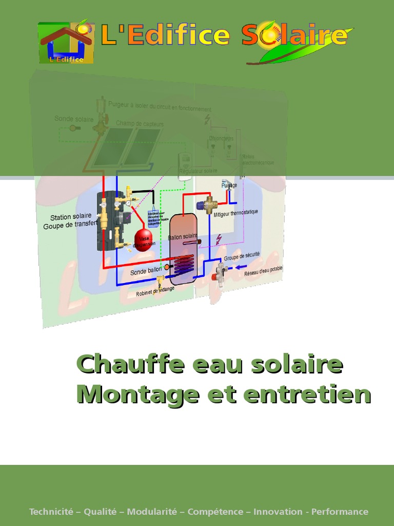 Installation d'un chauffe eau solaire - Remplissage et réglage de l'antigel,  mise en service. 