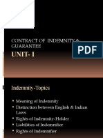 Unit-I: Contract of Indemnity & Guarantee