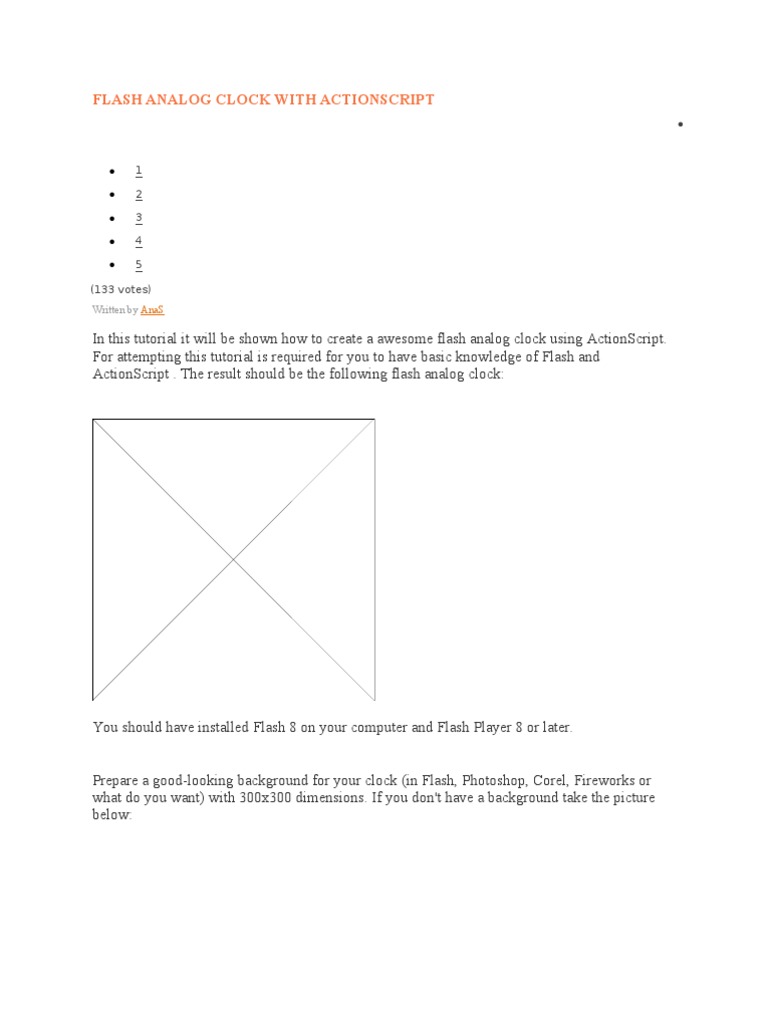 Flash Clock Tutorial for Developers | PDF | Adobe Flash | Action Script