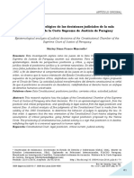 Análisis Epistemológico de Las Decisiones Judiciales de La Sala Constitucional de La Corte Suprema de Justicia de Paraguay