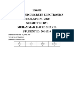 HW#08 Analog and Discrete Electronics EE539, SPRING 2020 Submitted By: Muhammad Jawad Shakil STUDENT ID: 20I-1316