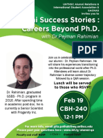 Alumni Success Stories: Careers Beyond PH.D.: With DR - Pejman Rahimian