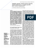 Perceptual Dysfunction, Semantic Impairment?: Topographic Amnesia: Spatial Specific