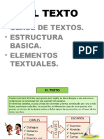 Diapositiva El Texto (Clases, Estructura y Elementos) .