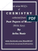 Unitwise MCQ’s of CHEMISTRY collected from Past Papers of MCAT (With Key