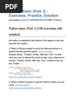 Python Basic - Exercises, Practice, Solution - W3resource | PDF