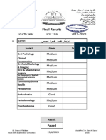 Final Results: Fourth Year First Trial 2019-2020