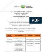 Programación Jornadas de investigación Facultad de Humanidades