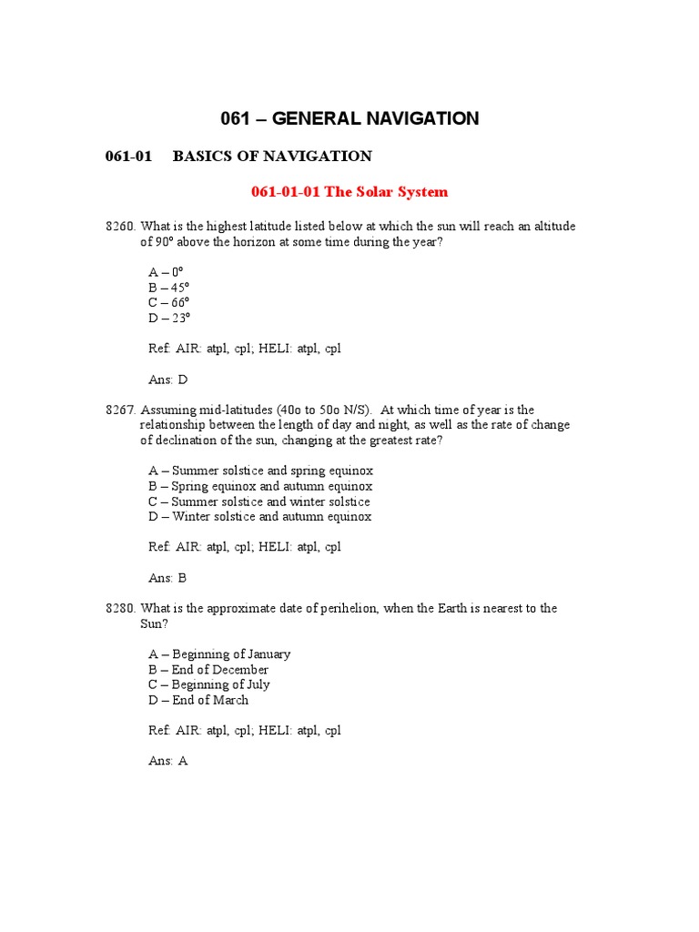 General Navigation Questions PDF PDF
